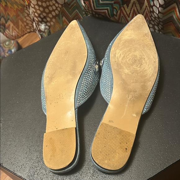 Sparky Sky Blue Slip-On Mules with Silver Accents - Picture 6 of 6